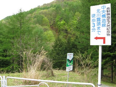 長野県指定天然記念物 中央構造線北川露頭