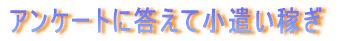 アンケートに答えて小遣い稼ぎ